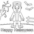 Coloring Halloween Monsters - Frankenstein Royalty Free Stock Photo