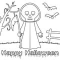 Coloring Halloween Monsters - Grim Reaper Royalty Free Stock Photo