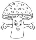 Coloring Happy Mushroom Character Royalty Free Stock Photo