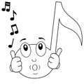 Coloring Happy Music Note Whistling Royalty Free Stock Photo