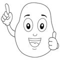 Coloring Happy Potato Cartoon Character Royalty Free Stock Photo