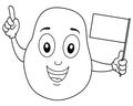 Coloring Happy Potato Character with Flag Royalty Free Stock Photo