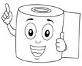 Coloring Happy Toilet Paper Smiling Royalty Free Stock Photo