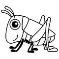 Coloring Insect for children coloring book. Funny grasshopper in a cartoon style Royalty Free Stock Photo