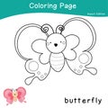 Coloring insects worksheet page. Educational printable coloring worksheet