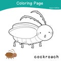 Coloring insects worksheet page. Educational printable coloring worksheet