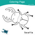 Coloring insects worksheet page. Educational printable coloring worksheet