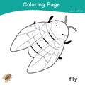 Coloring insects worksheet page. Educational printable coloring worksheet