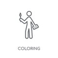 Coloring linear icon. Modern outline Coloring logo concept on wh