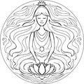 Coloring Lotus pose Mandala