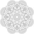 Flower Floral Mandala Bloom Design for Coloring Meditation