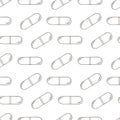 Monochrome medical seamless pattern. Coloring pages, black and white