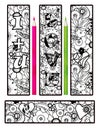 Coloring page abstract elements bookmarks