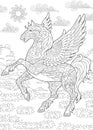 Zentangle pegasus horse Royalty Free Stock Photo