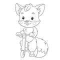 Coloring page with baby fox Royalty Free Stock Photo