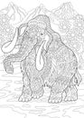 Zentangle prehistoric mammoth Royalty Free Stock Photo