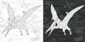 Coloring pages with Pterodactyl Royalty Free Stock Photo