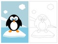 Coloring page book - penguin