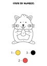Color cute hamster by numbers. Worksheet for kids.