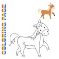 Coloring Page With Cartoon Horse . Farm Animal