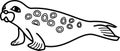 Coloring page with cartoon ringed seal