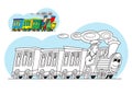 Coloring page - cartoon train