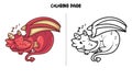 Red Dragon Sleeping Coloring Page