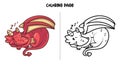 Red Dragon Sleeping Coloring Page Royalty Free Stock Photo
