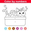 Coloring page for children. Study colors and numbers.