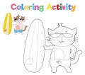 Colouring page with summer theme Royalty Free Stock Photo