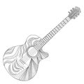 A coloring page of a cool guitar