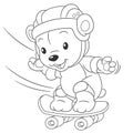 Coloring page with cute baby bear Royalty Free Stock Photo
