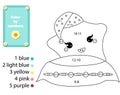 Coloring page with cute night star. Color by numbers printable activity