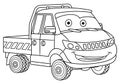 Coloring page with delivery truck cargo van Royalty Free Stock Photo