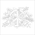 Coloring page design with peace symbol Royalty Free Stock Photo