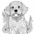 Coloring page of a dog full view