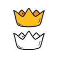 Coloring page of doodle crown