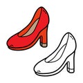 Coloring page of doodle shoes