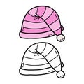 Coloring page of doodle sleeping hat