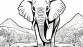 Coloring page - Elephant, coloring book style