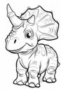 Cartoon Dinosaur Coloring Page Royalty Free Stock Photo