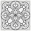 Symmetrical Flower Coloring Page With Intricate Linework