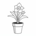 Simple Daffodil Coloring Page For Kids