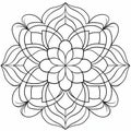 Elaborate Flower Mandala Coloring Zen Minimalism With Multilayered Dimensions