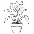 Simple Daffodil Coloring Page For Kids