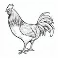 Rooster Portraits: Animal Images For Coloring In Raymond Pettibon Style