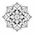 Graceful Mandala Flower With Art Nouveau-inspired Black And White Designs