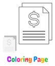 Coloring page with Financial Report for kids