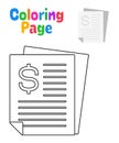 Coloring page with Financial Report for kids