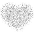 Coloring page flower heart Royalty Free Stock Photo